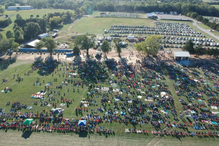 Pyromania Crowd Picture from drone before IPC performed