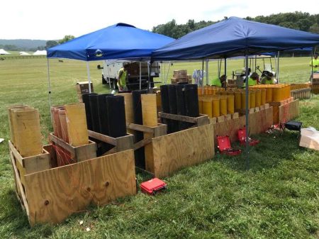 IPC Pyrotechnicians set up of large mortars